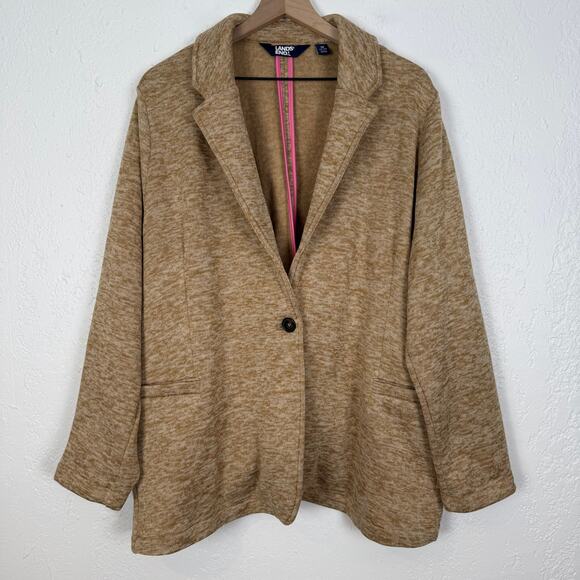 Lands' End Women's Sweater Fleece Blazer Jacket Size 1X - Picture 1 of 4